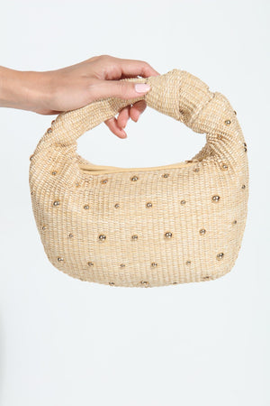 Addison Studded Straw Handbag-FINAL SALE