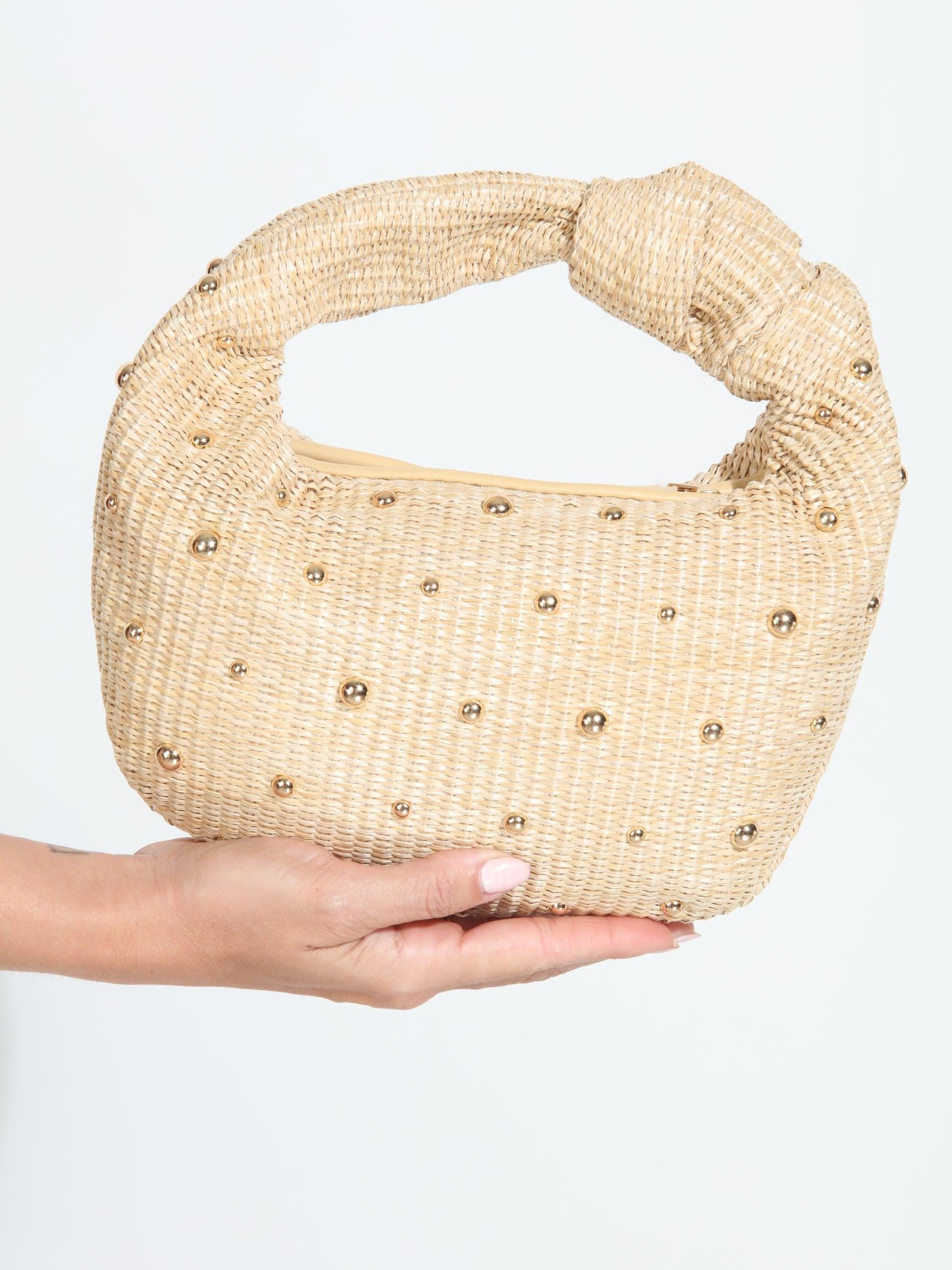 Addison Studded Straw Handbag-FINAL SALE