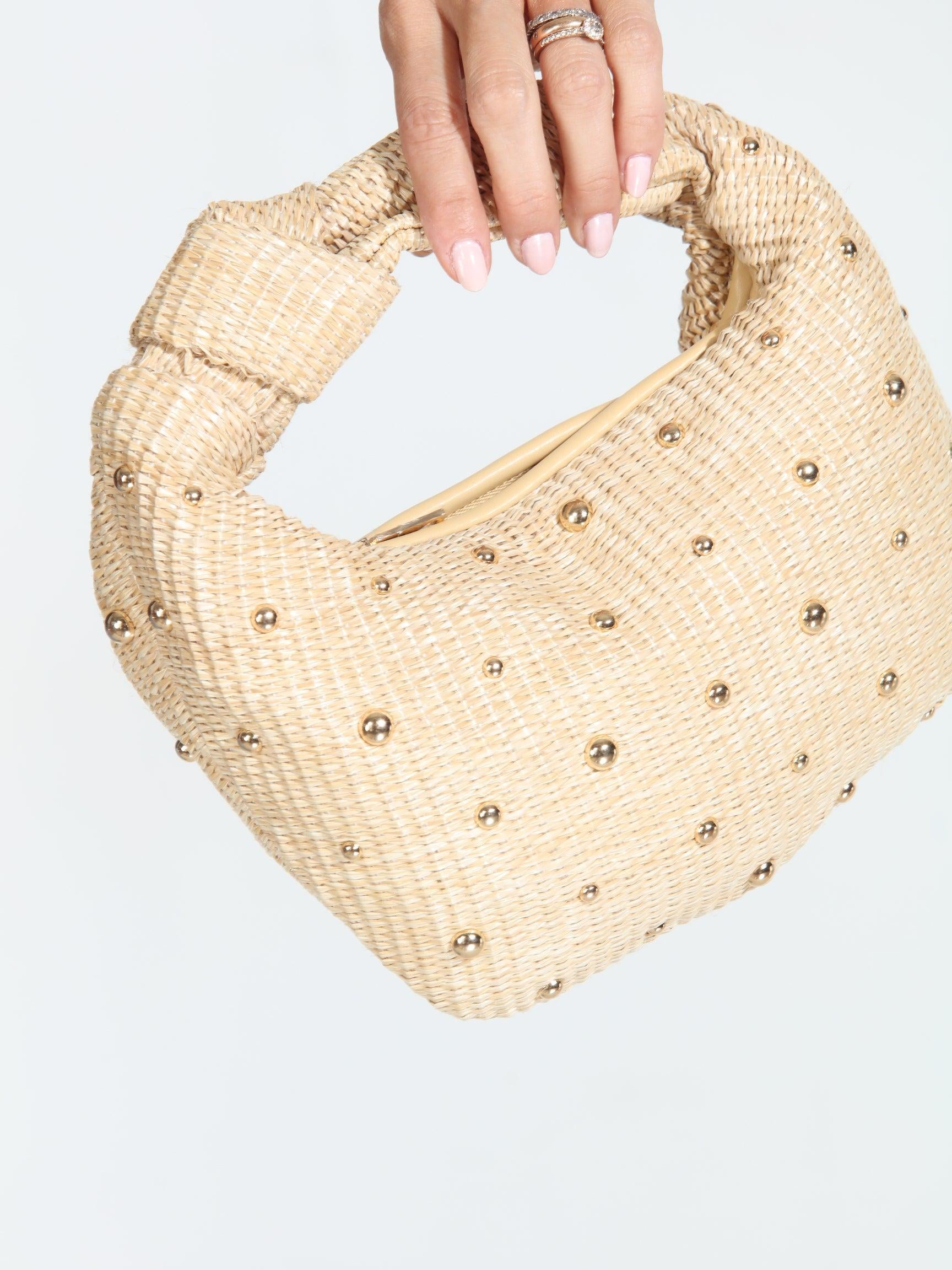 Addison Studded Straw Handbag-FINAL SALE