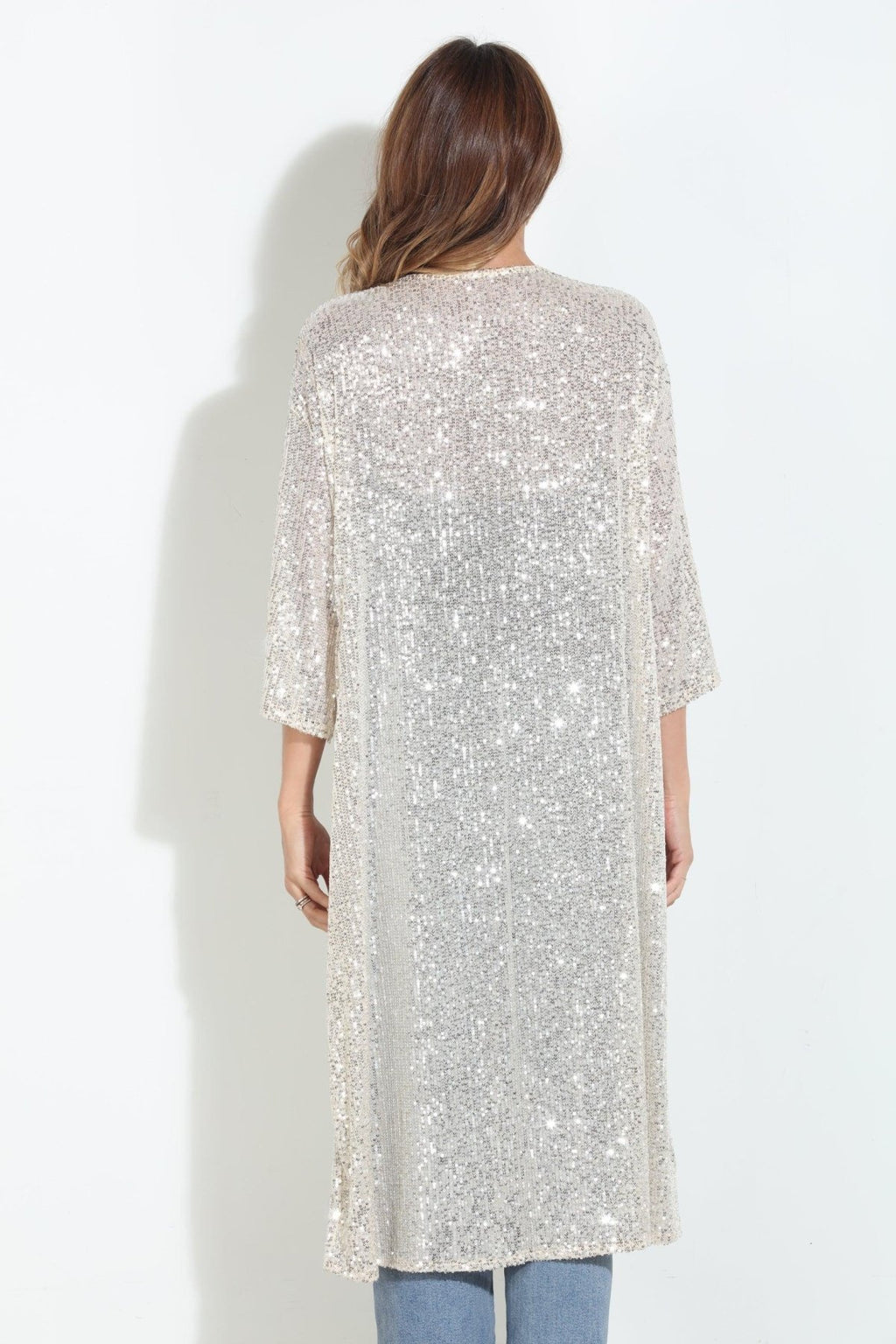 Ibiza Sequin Long Kimono Cover Up-BEST SELLER