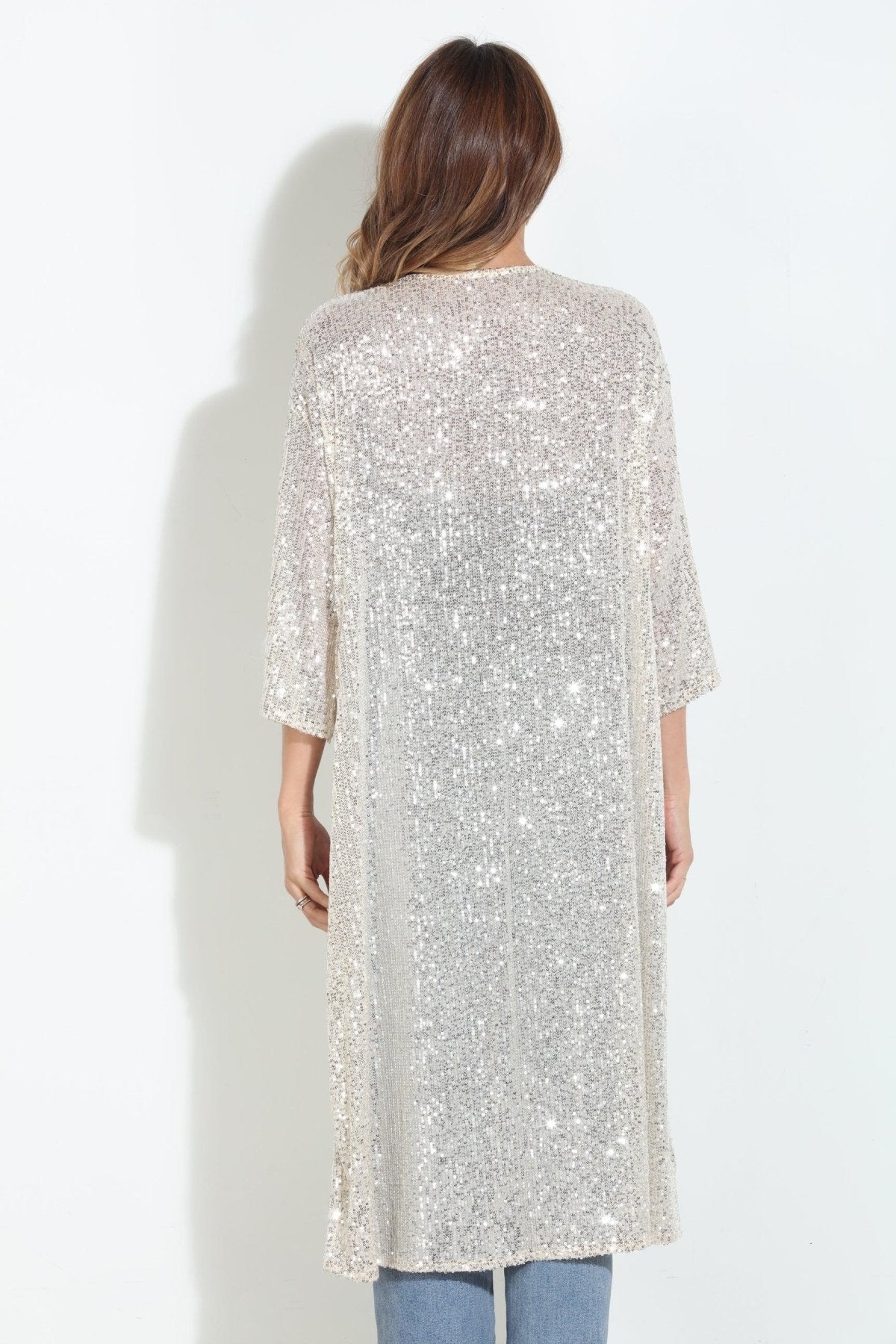 Ibiza Sequin Long Kimono Cover Up-BEST SELLER