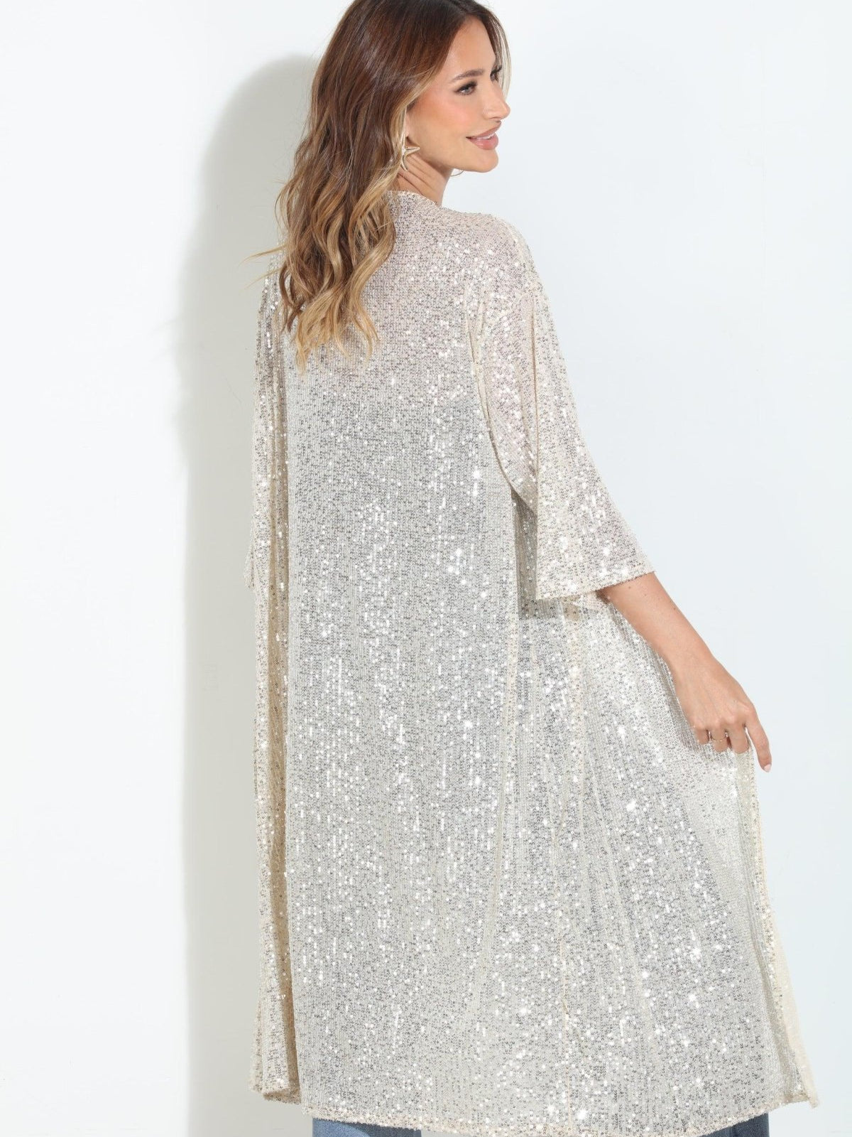 Ibiza Sequin Long Kimono Cover Up-BEST SELLER