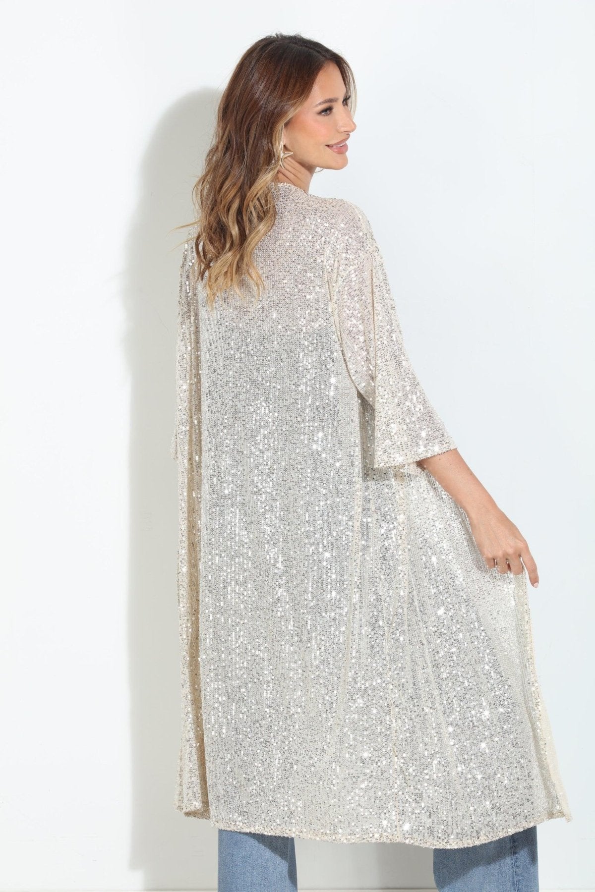 Ibiza Sequin Long Kimono Cover Up-BEST SELLER