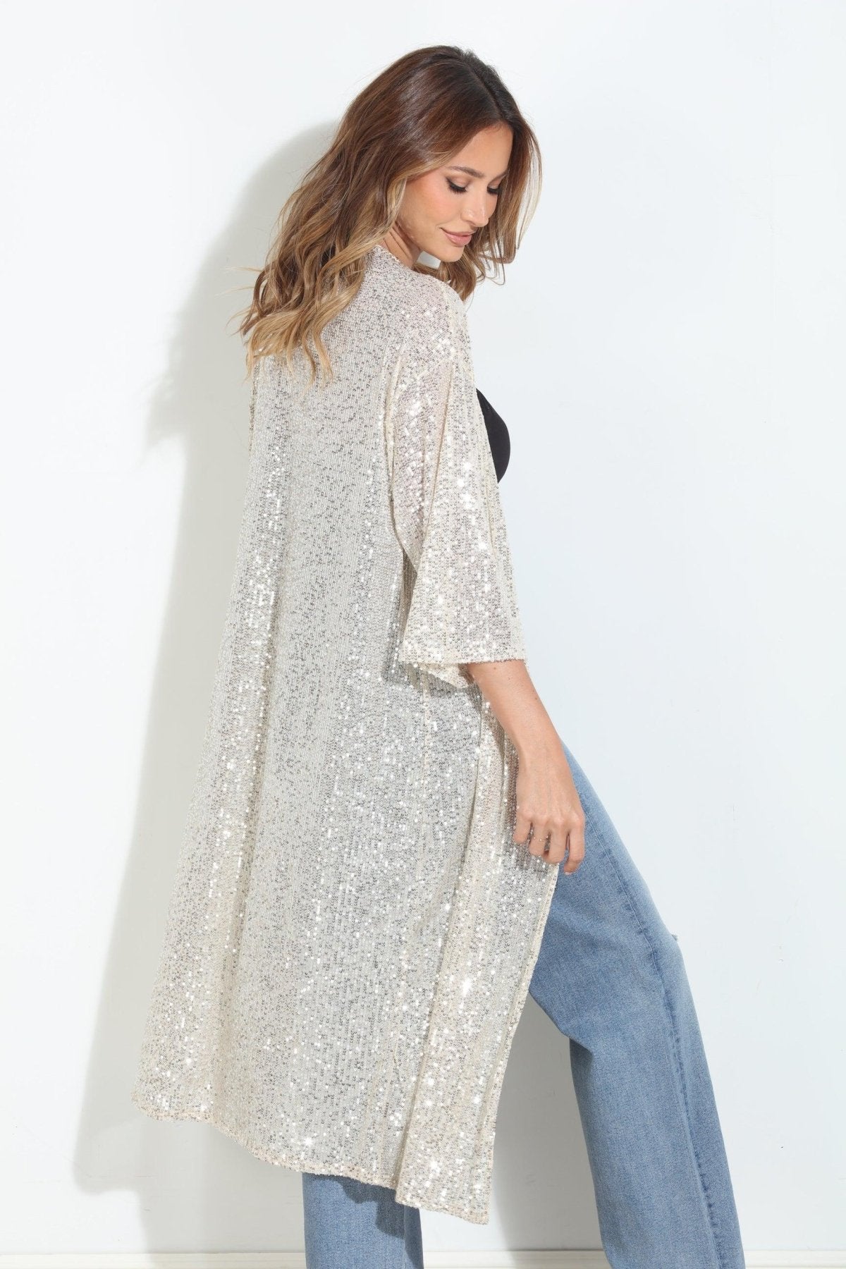 Ibiza Sequin Long Kimono Cover Up-BEST SELLER