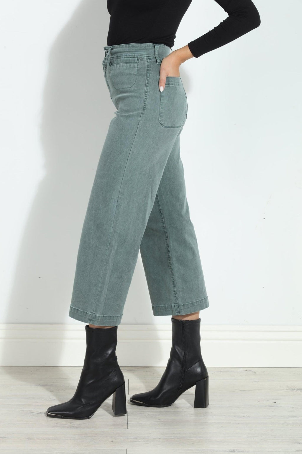 Unpublished Gemma Cropped  Pant- Seawater- FINAL SALE