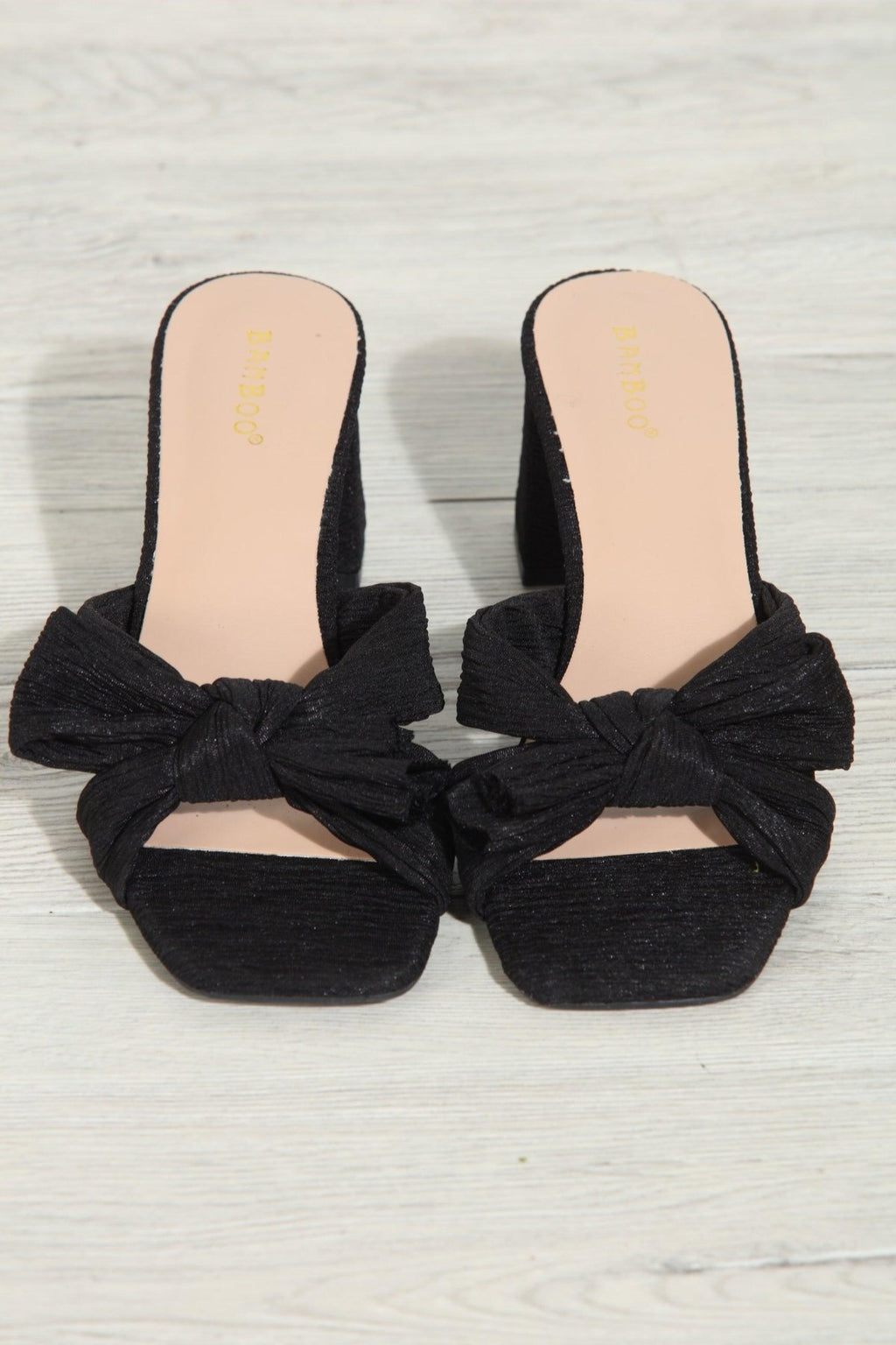 Vera Bow Heeled Sandal- Black