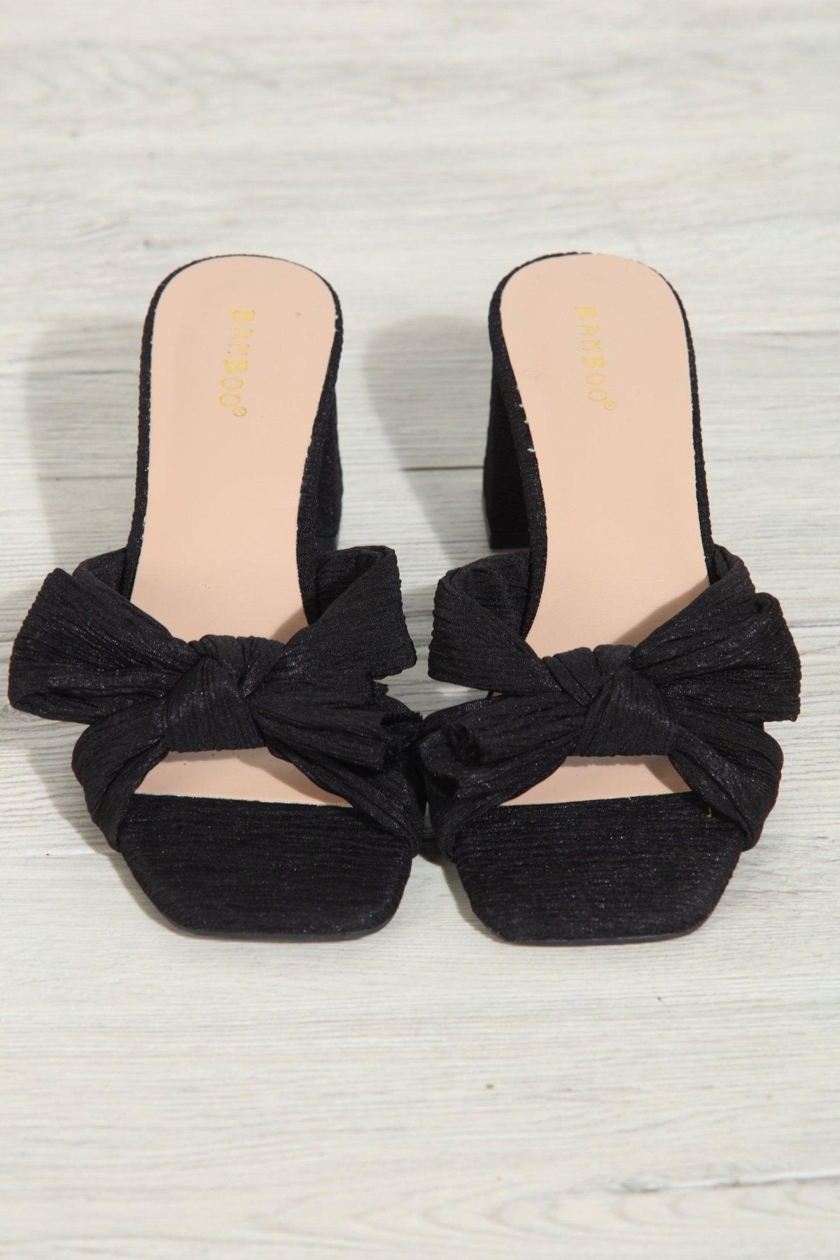 Vera Bow Heeled Sandal- Black