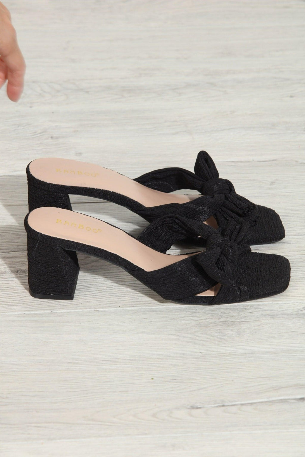 Vera Bow Heeled Sandal- Black