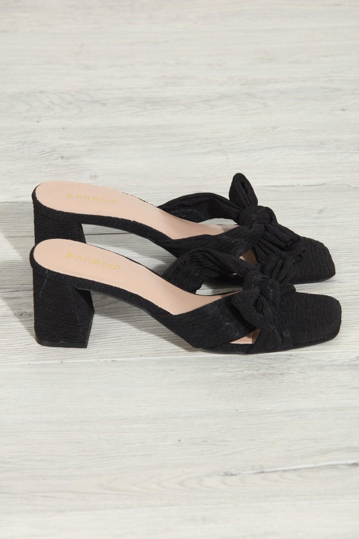 Vera Bow Heeled Sandal- Black