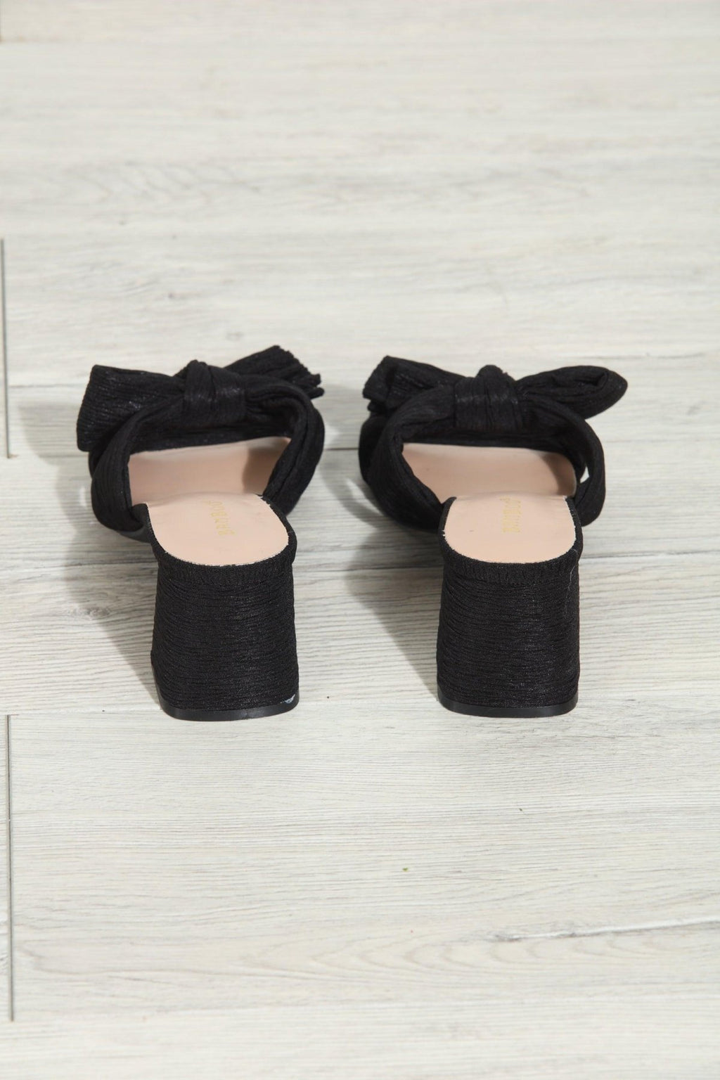 Vera Bow Heeled Sandal- Black