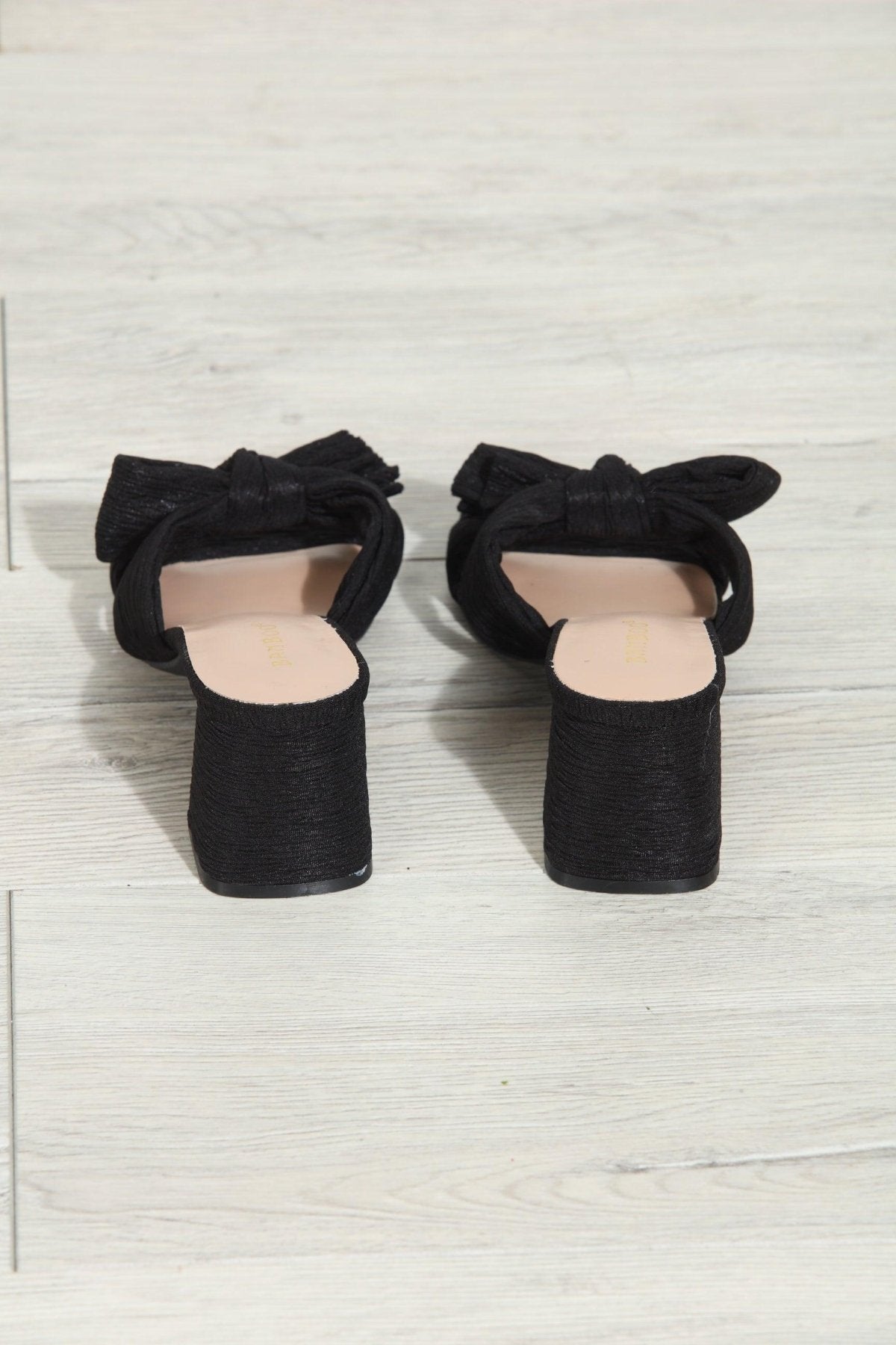 Vera Bow Heeled Sandal- Black