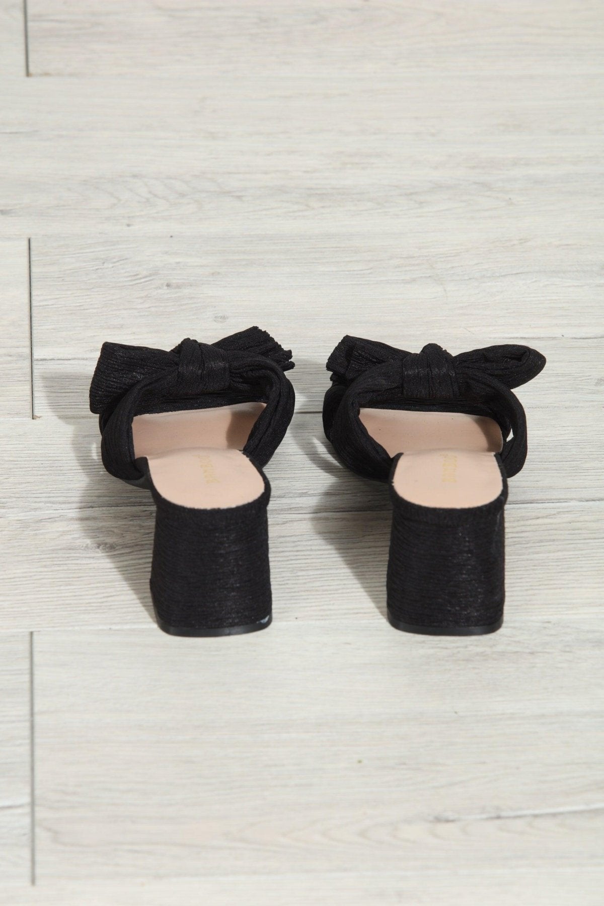 Vera Bow Heeled Sandal- Black
