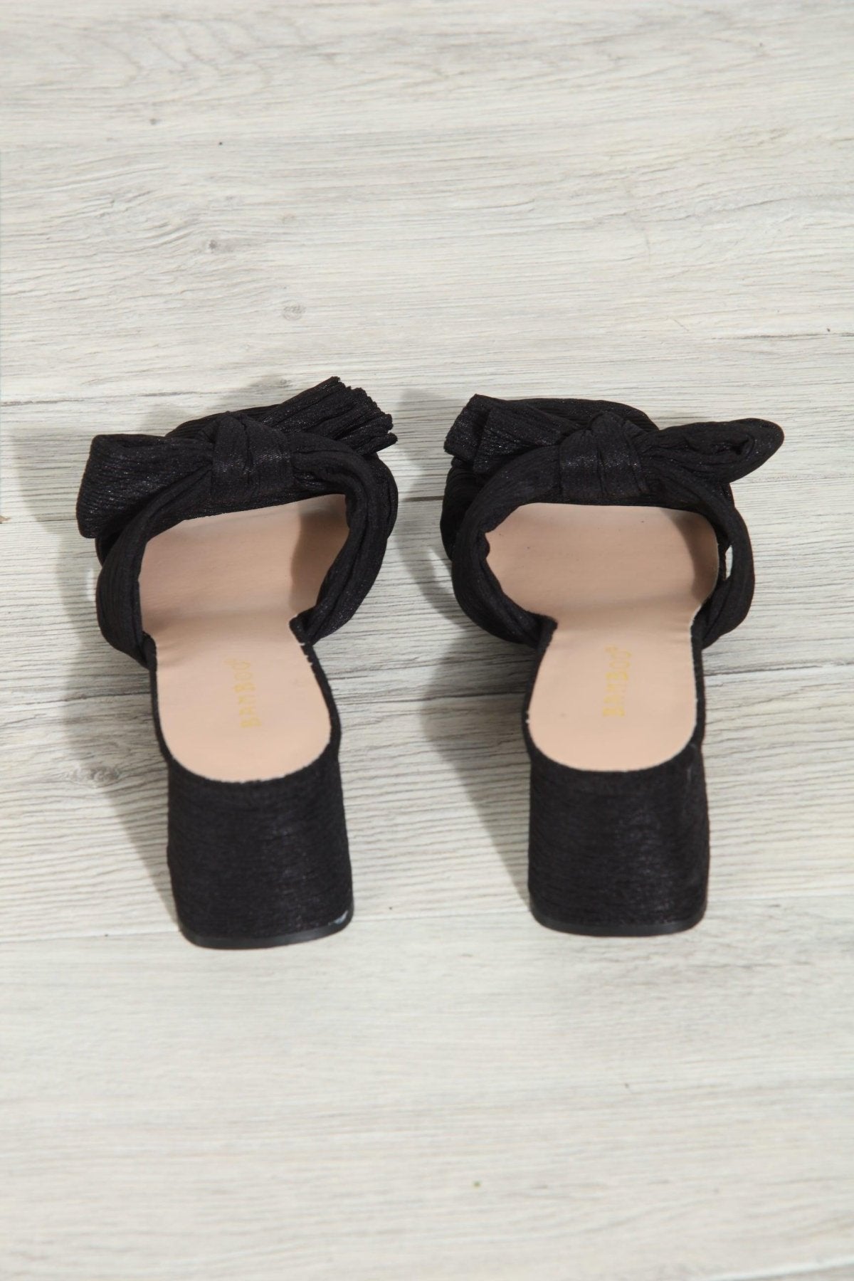 Vera Bow Heeled Sandal- Black