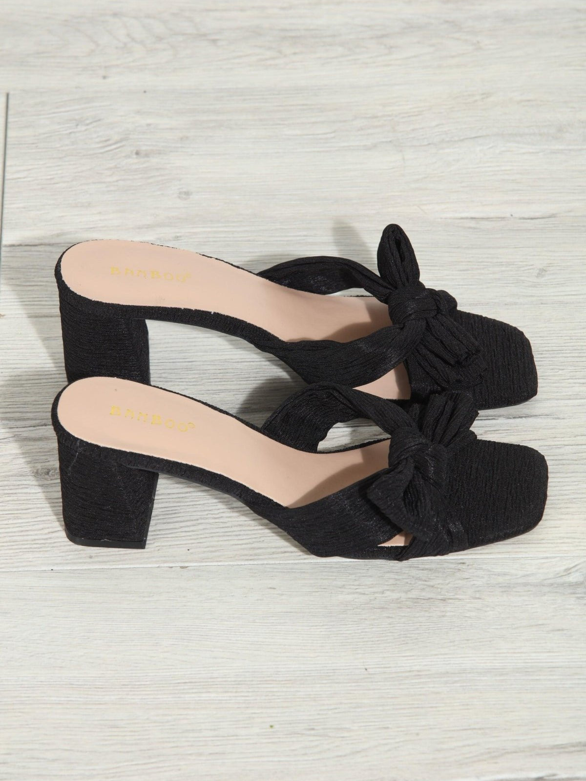 Vera Bow Heeled Sandal- Black