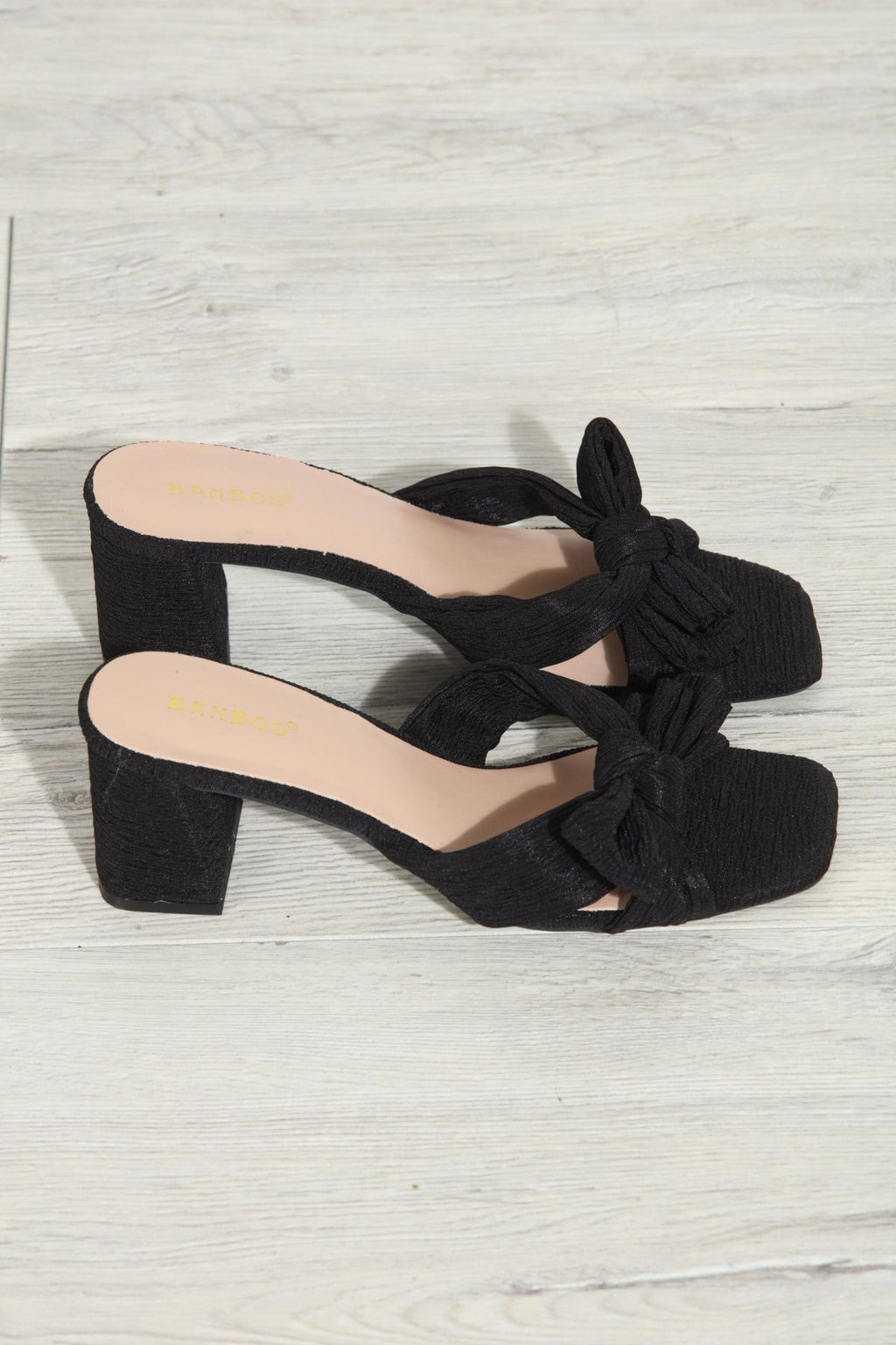 Vera Bow Heeled Sandal- Black