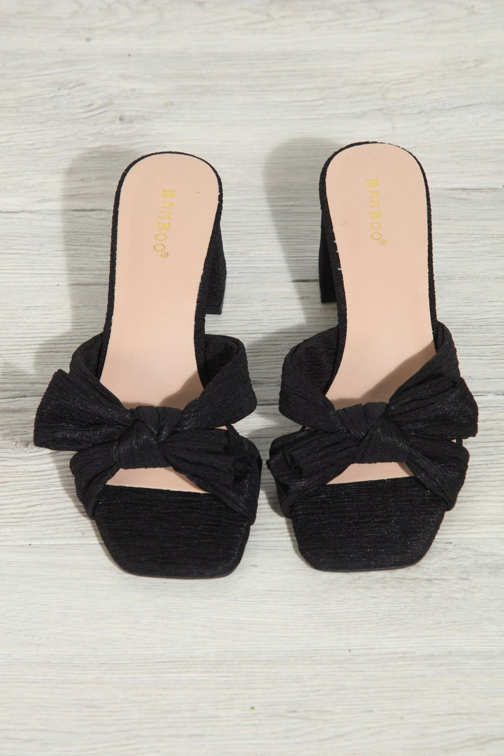 Vera Bow Heeled Sandal- Black