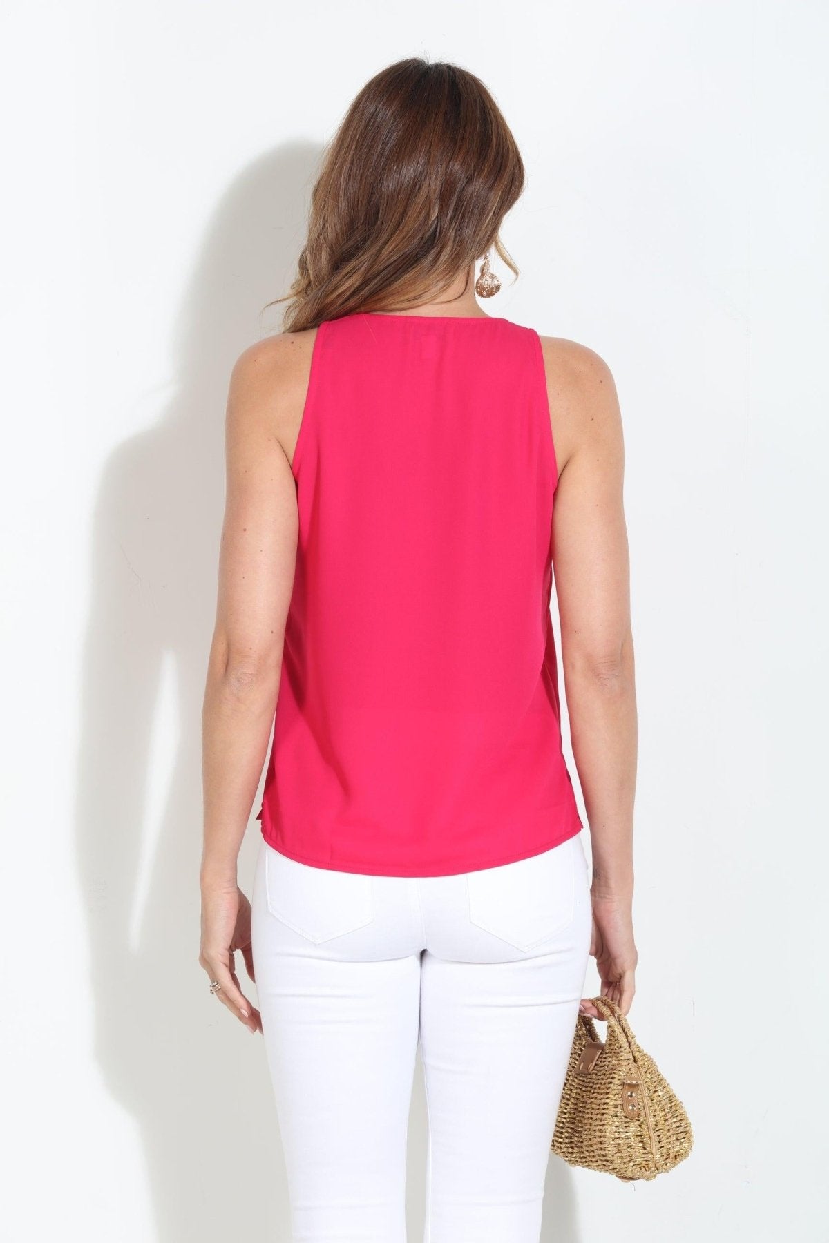 Pomegranate Sleeveless Dressy Tank-BEST SELLER