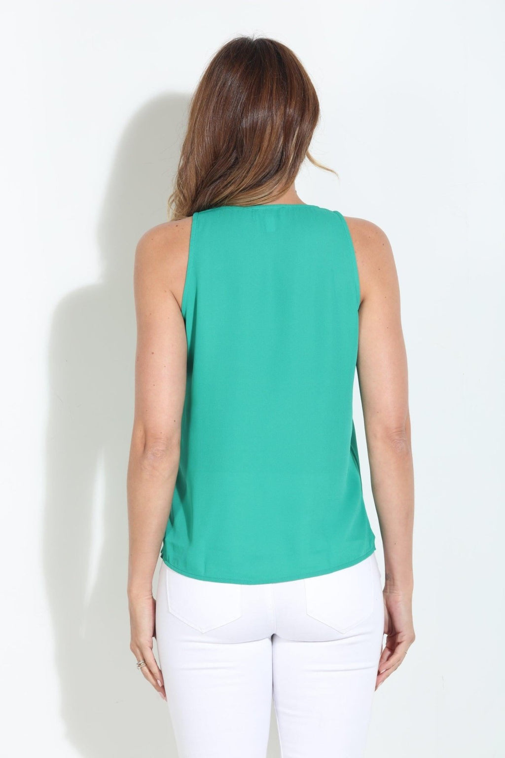 Kelly Green Sleeveless Dressy Tank-FINAL SALE