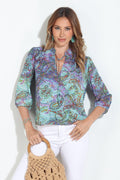 Arielle 3/4 Sleeve Surplice Blouse