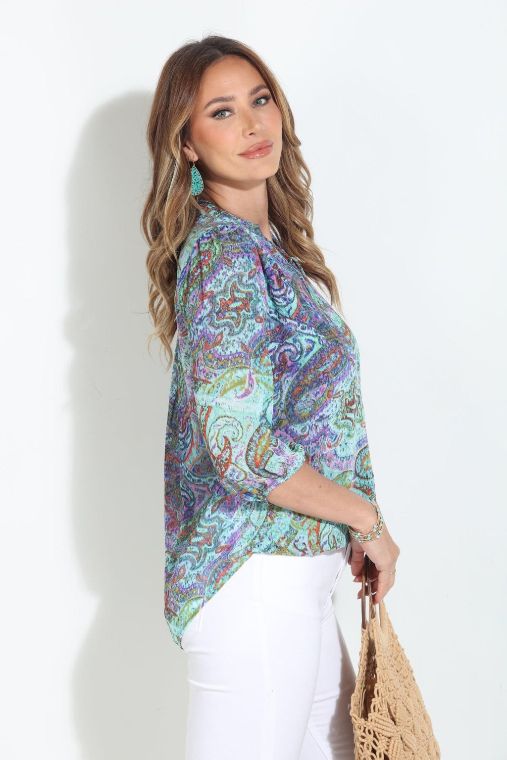 Arielle 3/4 Sleeve Surplice Blouse