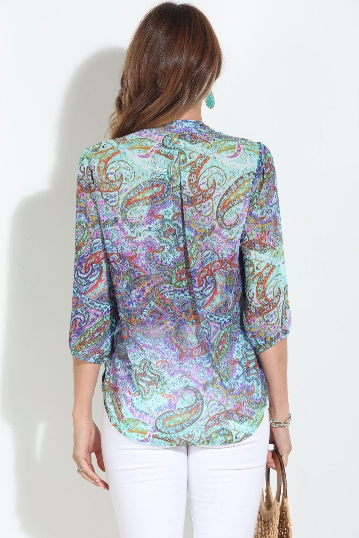 Arielle 3/4 Sleeve Surplice Blouse