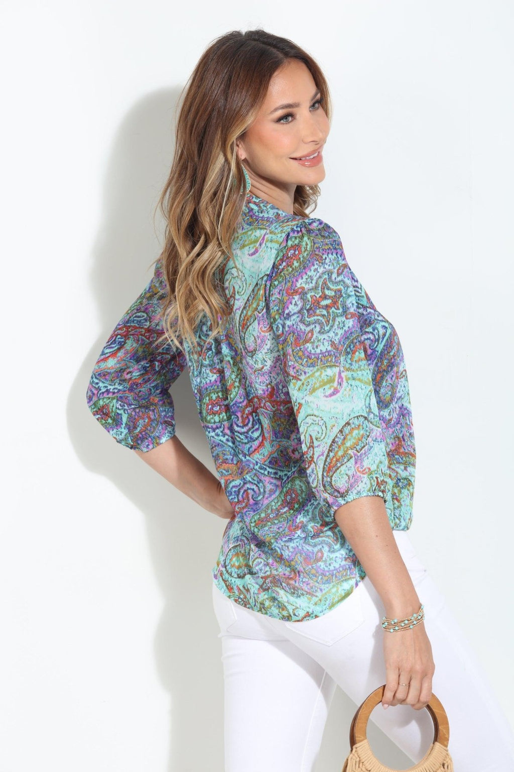 Arielle 3/4 Sleeve Surplice Blouse