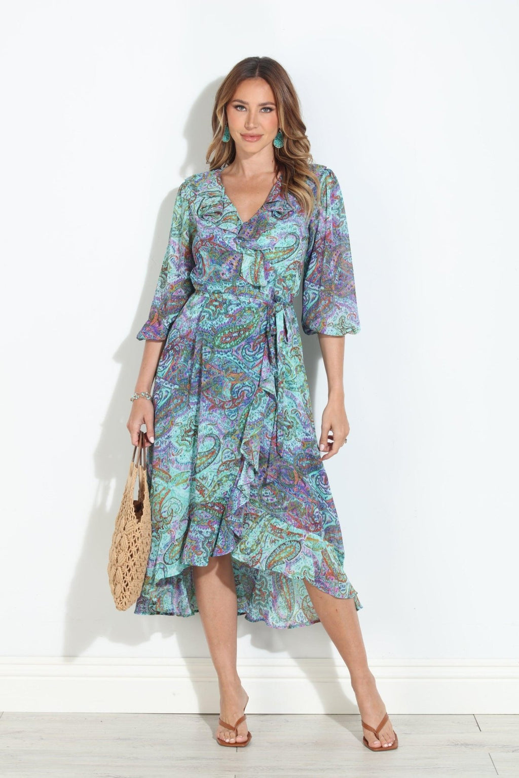 Arielle Chiffon Ruffle Wrap Dress-BEST SELLER
