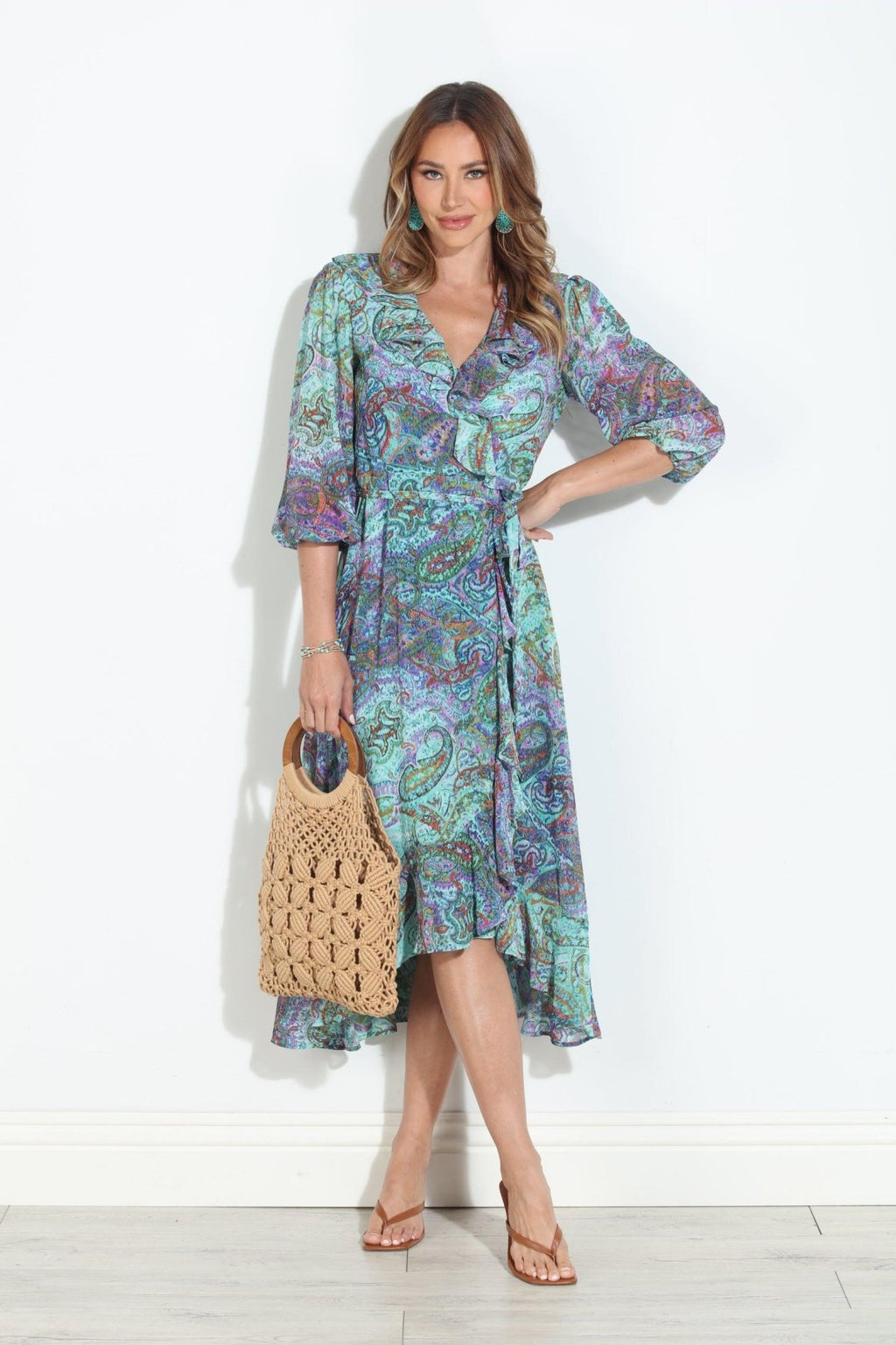 Arielle Chiffon Ruffle Wrap Dress-BEST SELLER