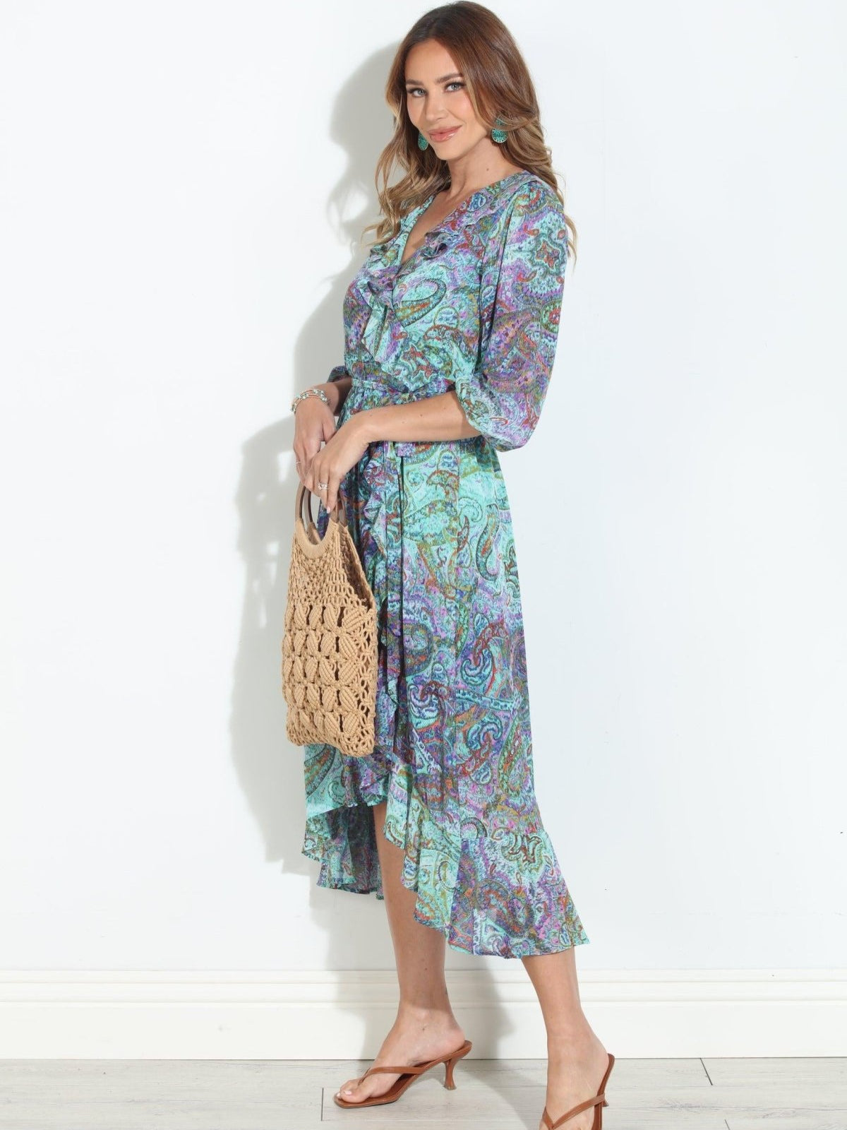 Arielle Chiffon Ruffle Wrap Dress-BEST SELLER