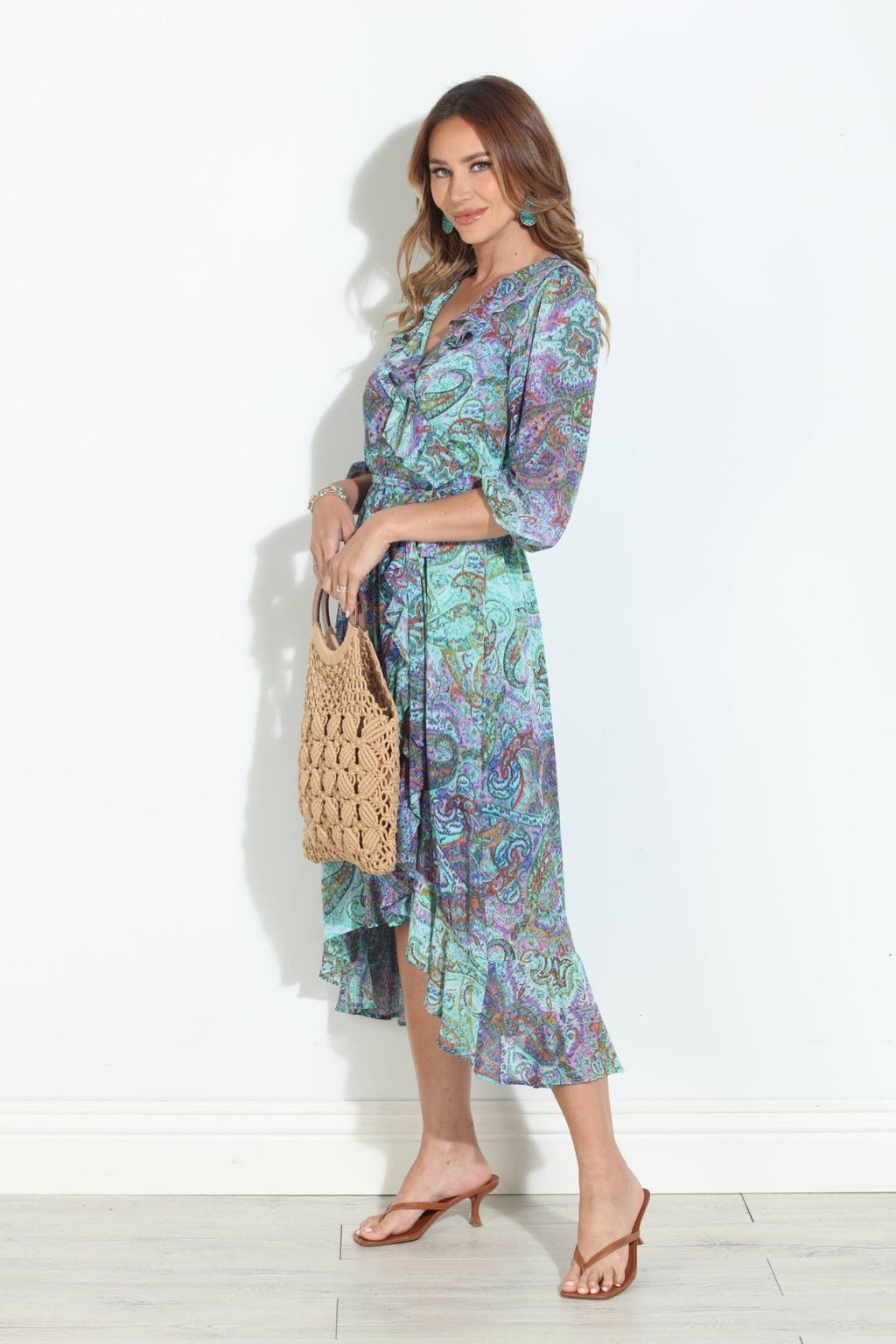 Arielle Chiffon Ruffle Wrap Dress-BEST SELLER