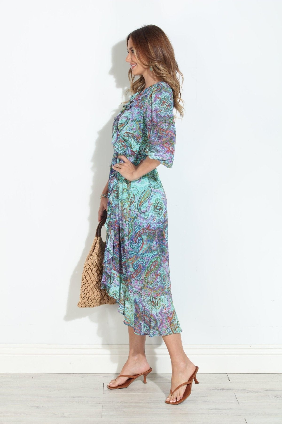 Arielle Chiffon Ruffle Wrap Dress-BEST SELLER