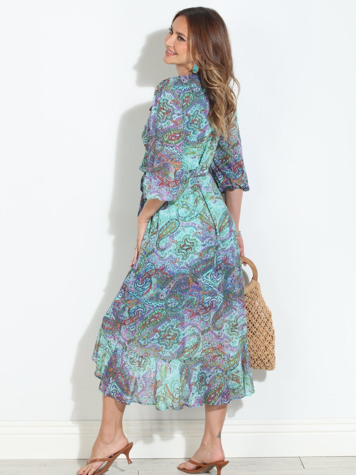 Arielle Chiffon Ruffle Wrap Dress-BEST SELLER