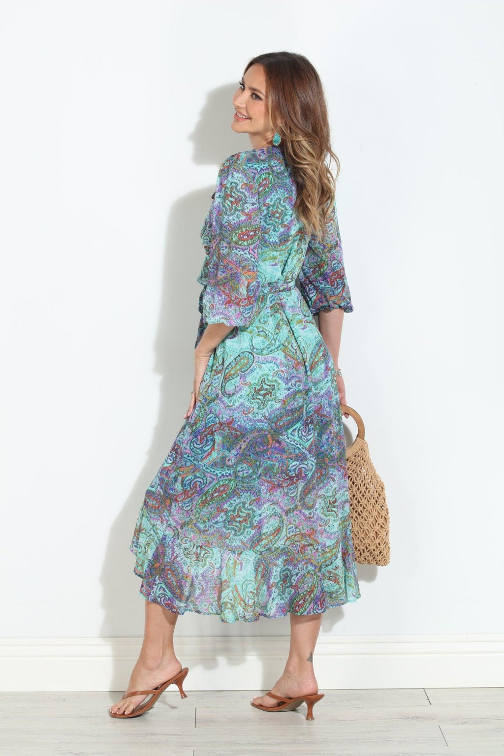 Arielle Chiffon Ruffle Wrap Dress-BEST SELLER