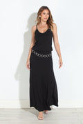 Black Stretch Drop Waist Maxi Dress-BEST SELLER