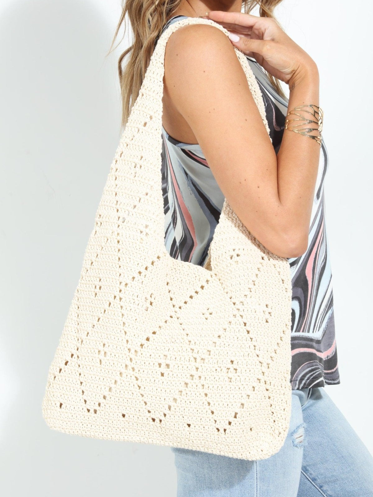 Thea Ivory Crochet Shoulder Bag-BEST SELLER