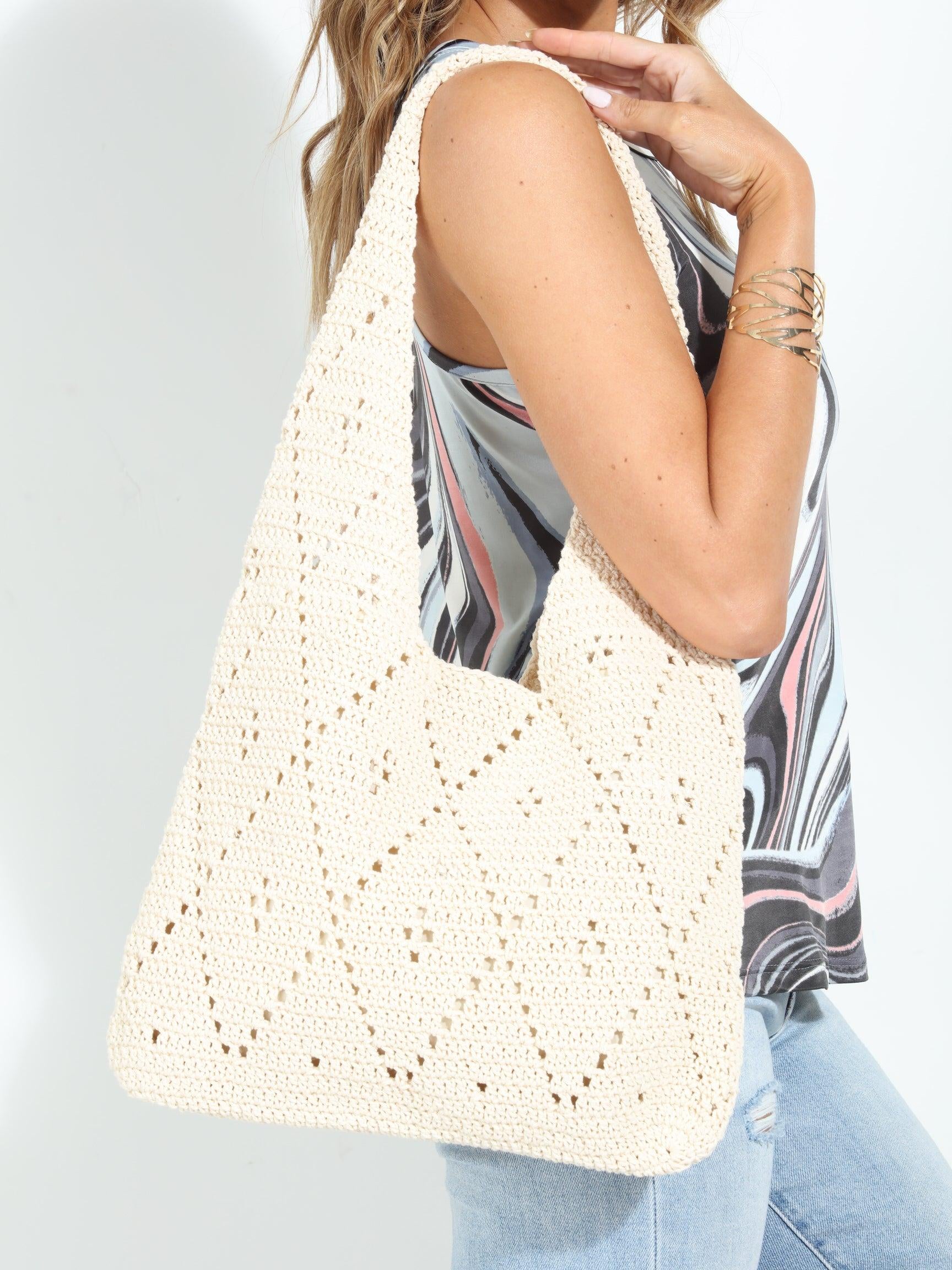 Thea Ivory Crochet Shoulder Bag-BEST SELLER