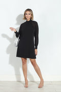 Black Chiffon Sleeve ITY Dress