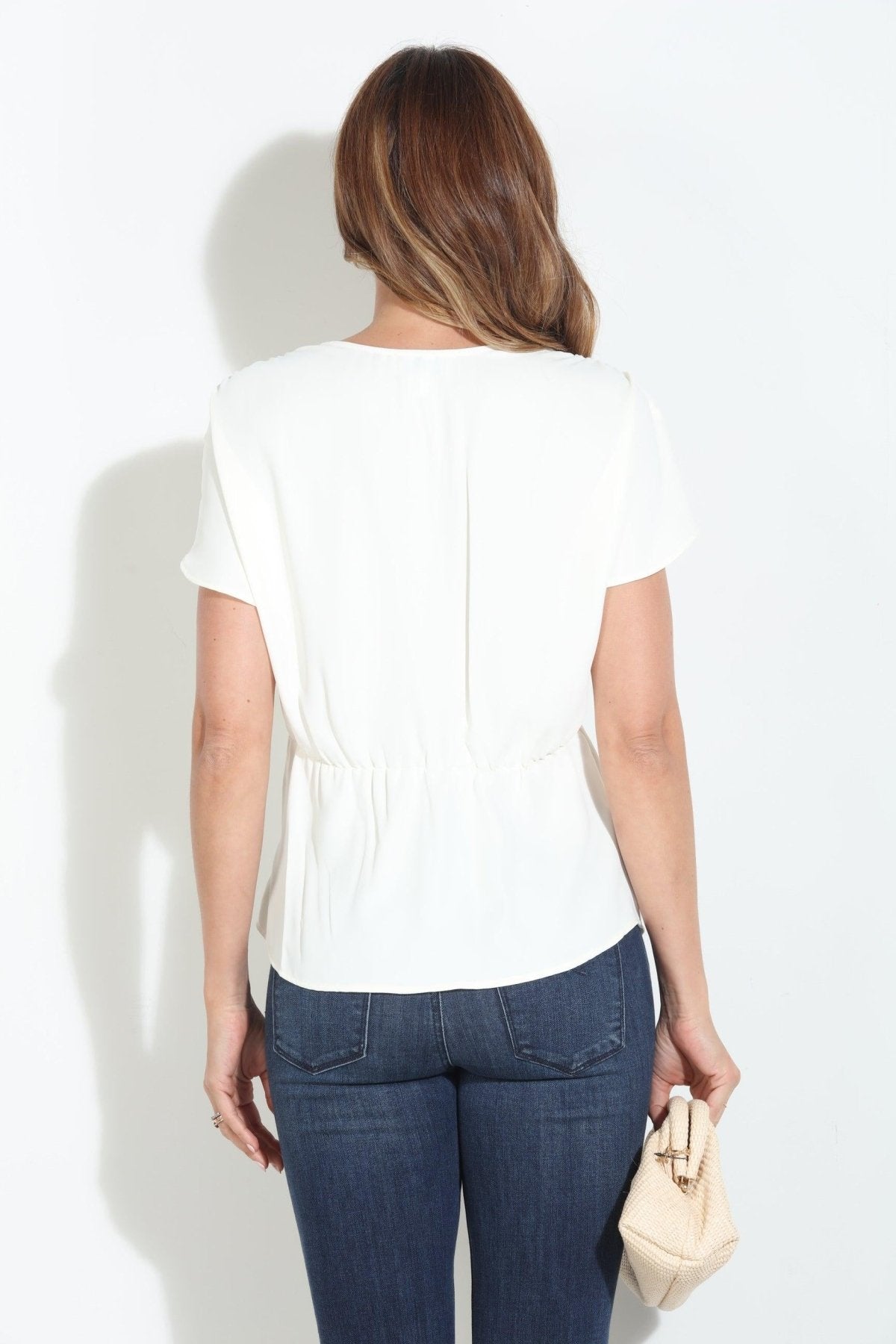 Ivory Politan Woven Twist Top-FINAL SALE
