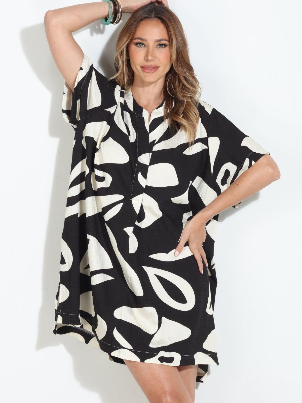 Maya Black and White Tunic