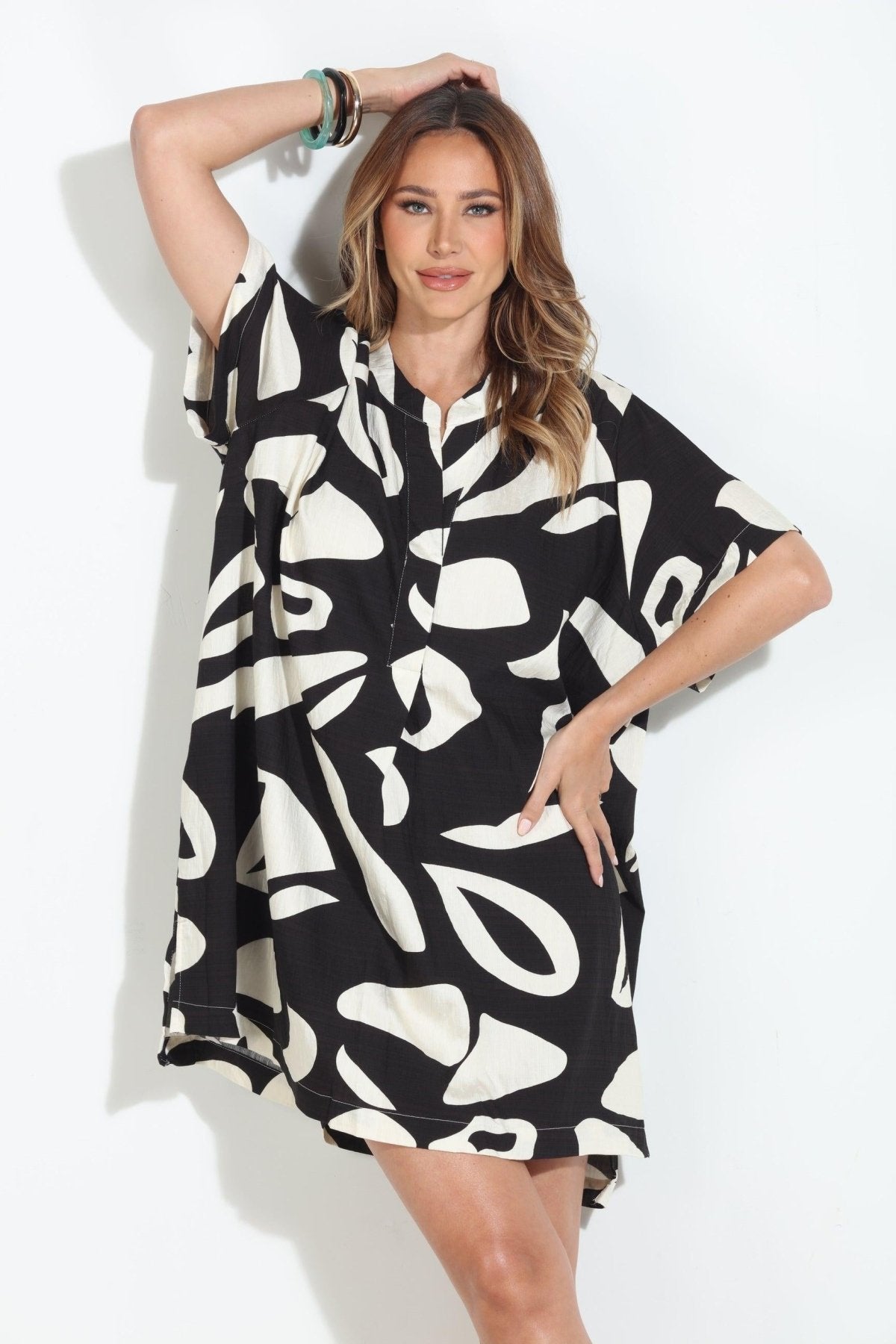 Maya Black and White Tunic