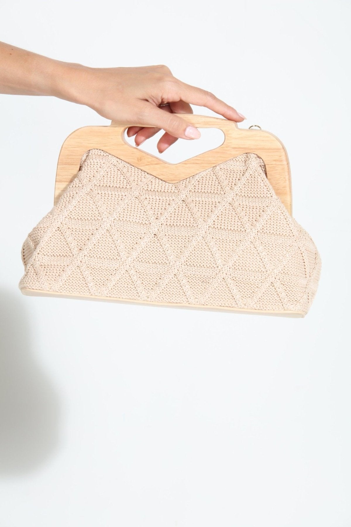 Soleil Crochet Wooden Clutch