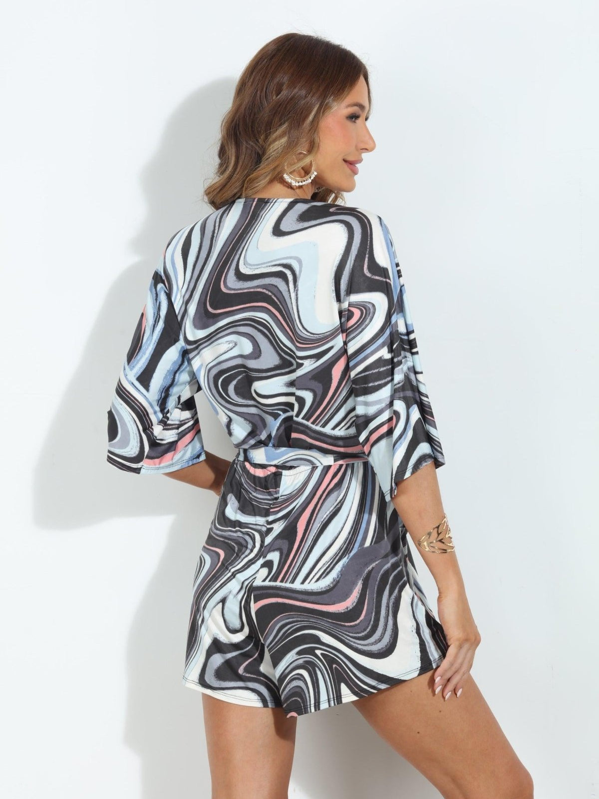 Star Kimono Sleeve Stretch Romper - BEST SELLER