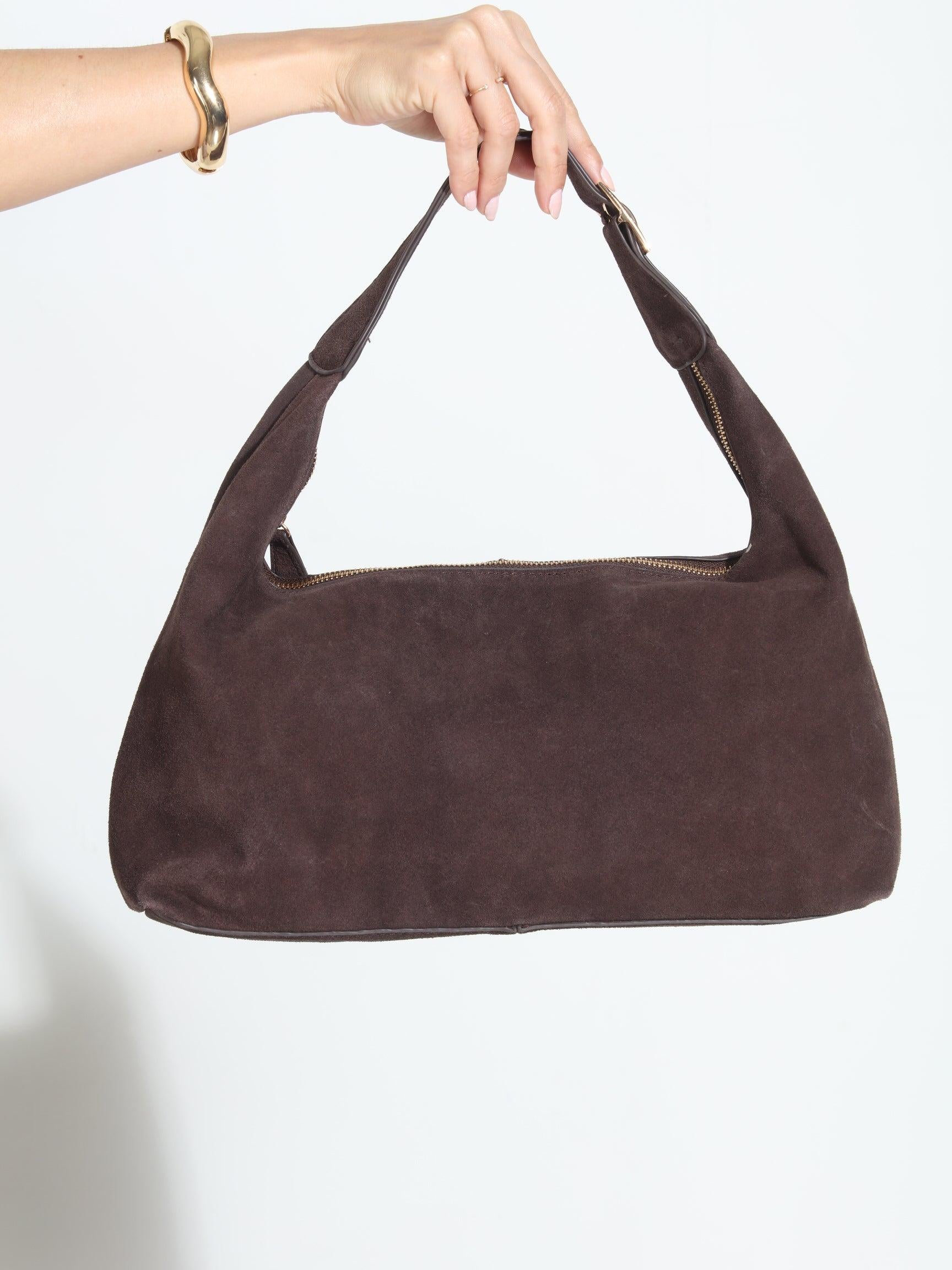 Maple Faux Suede Hobo Bag