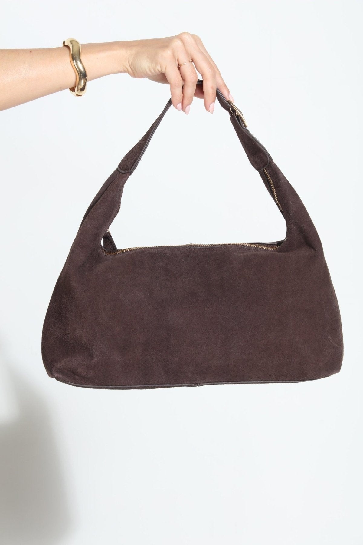 Maple Faux Suede Hobo Bag