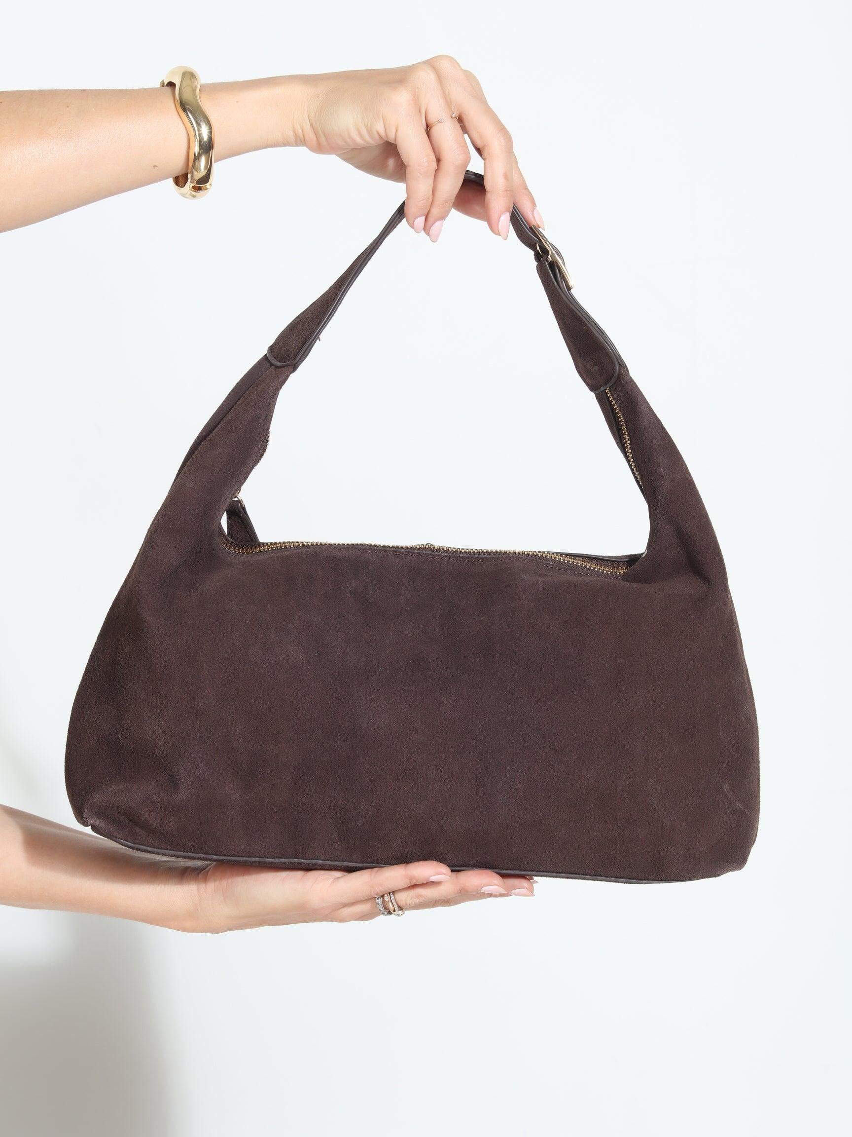 Maple Faux Suede Hobo Bag