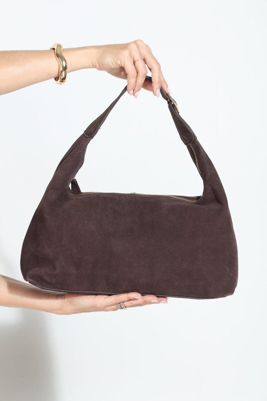 Maple Faux Suede Hobo Bag