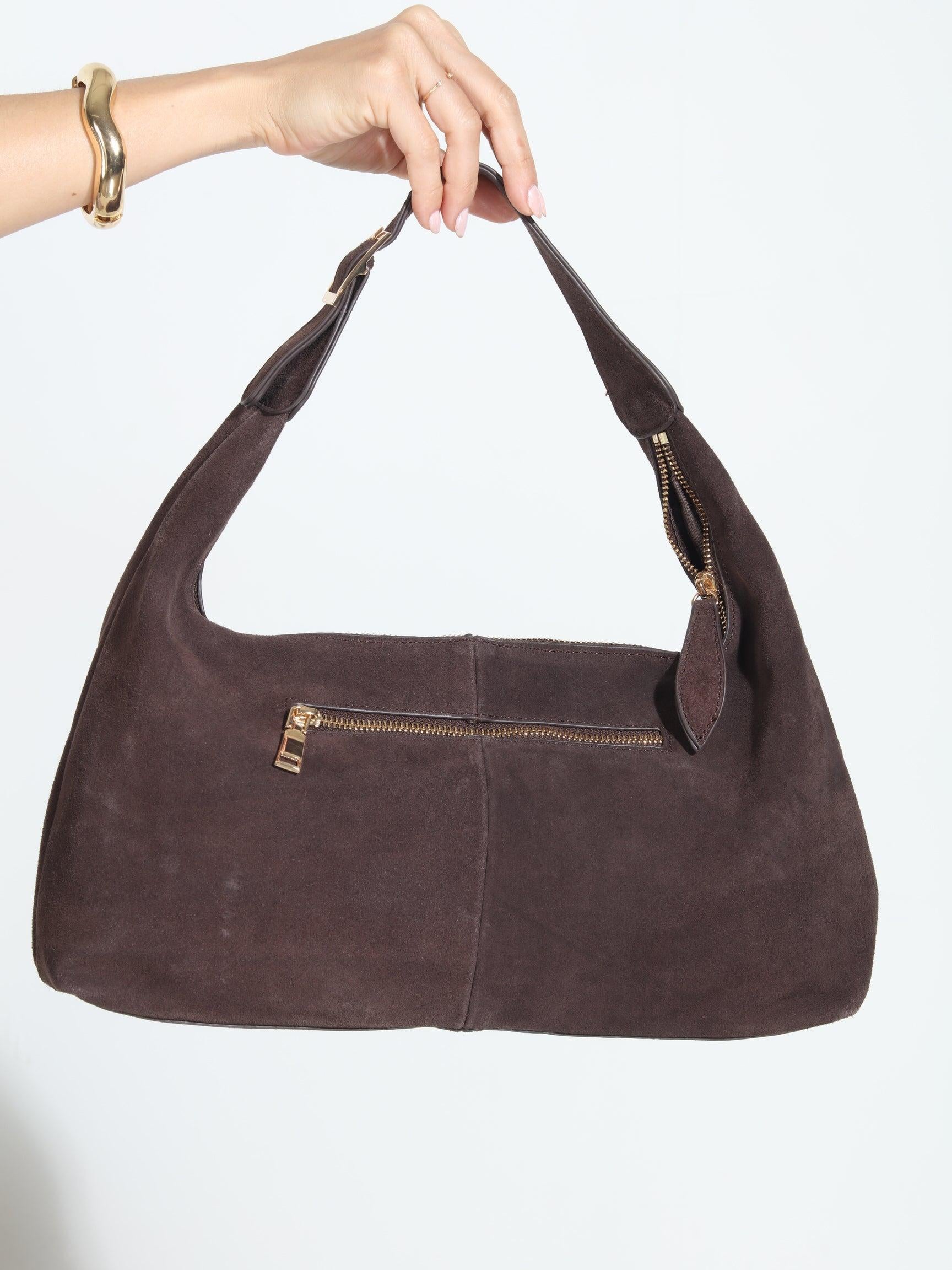 Maple Faux Suede Hobo Bag