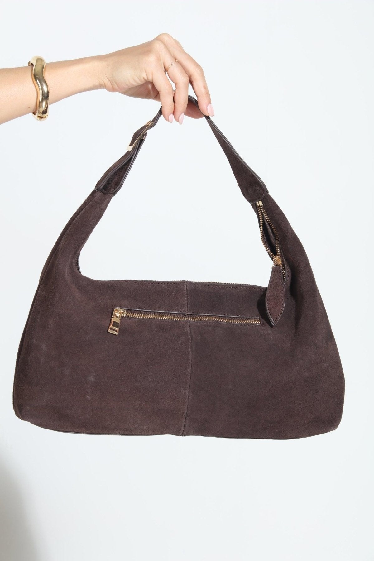 Maple Faux Suede Hobo Bag
