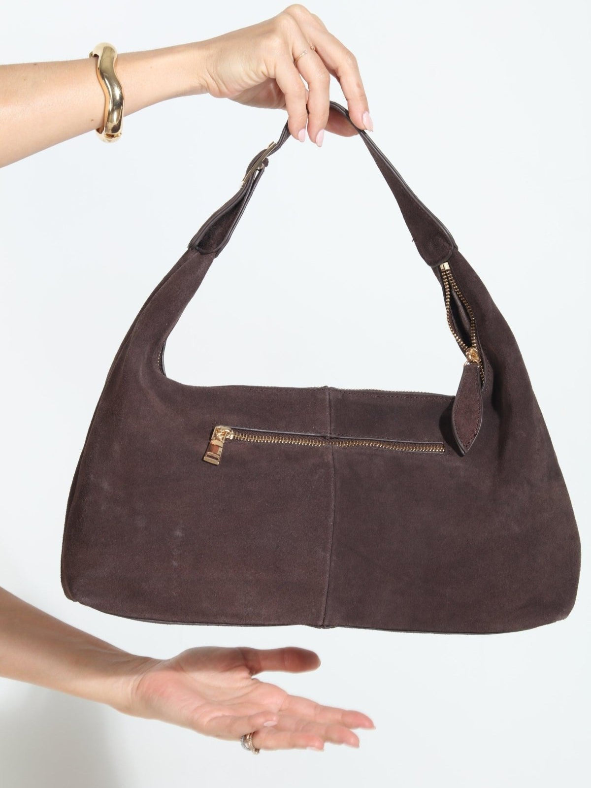 Maple Faux Suede Hobo Bag