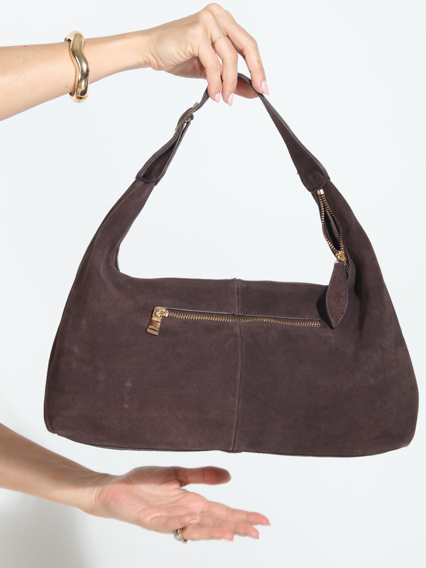 Maple Faux Suede Hobo Bag